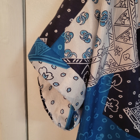 Vintage 80's /90's Bandana Print Button Down Blouse - Picture 2 of 8